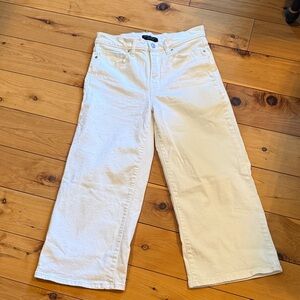 Banana Republic Factory Women's White Wide-Leg Cropped Jeans Sz 6 Petite